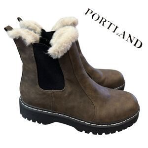 Portland Boot Company Brown Helena Pohel Pull-on Ankle Boots Booties 11